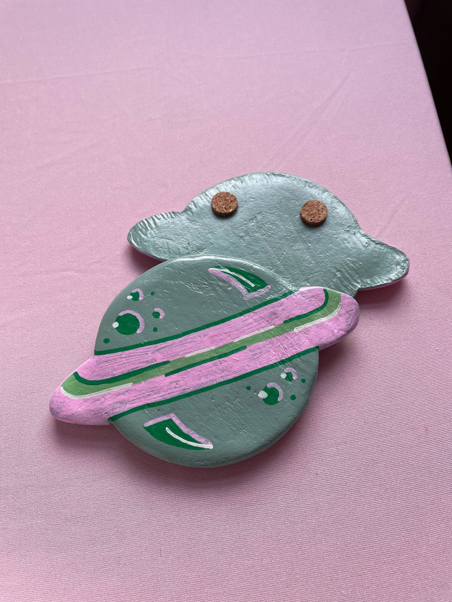 Green Planet Handmade Clay Coaster