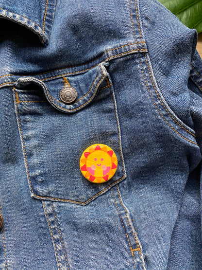 ‘Sunshine’ Handmade Clay Pin