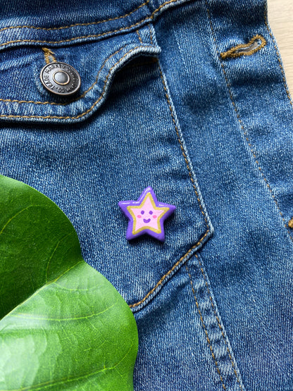 ‘Smiling Star’ Handmade Clay Pin