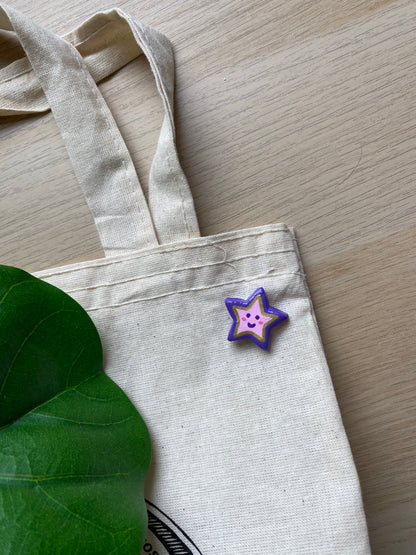 ‘Smiling Star’ Handmade Clay Pin