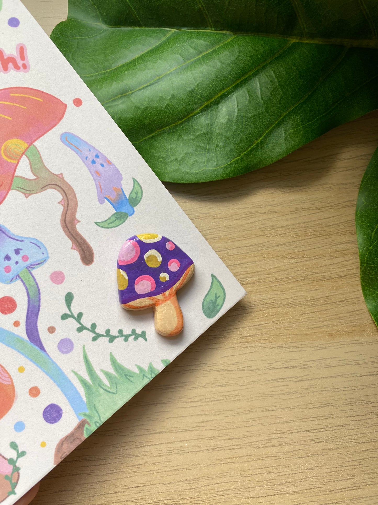 ‘I love you so mush’ Toadstool Clay Pin Greeting Card