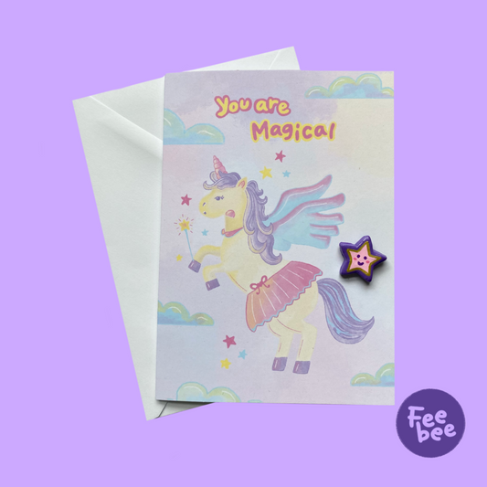 ‘You are Magical’ Star Clay Pin Greeting Card