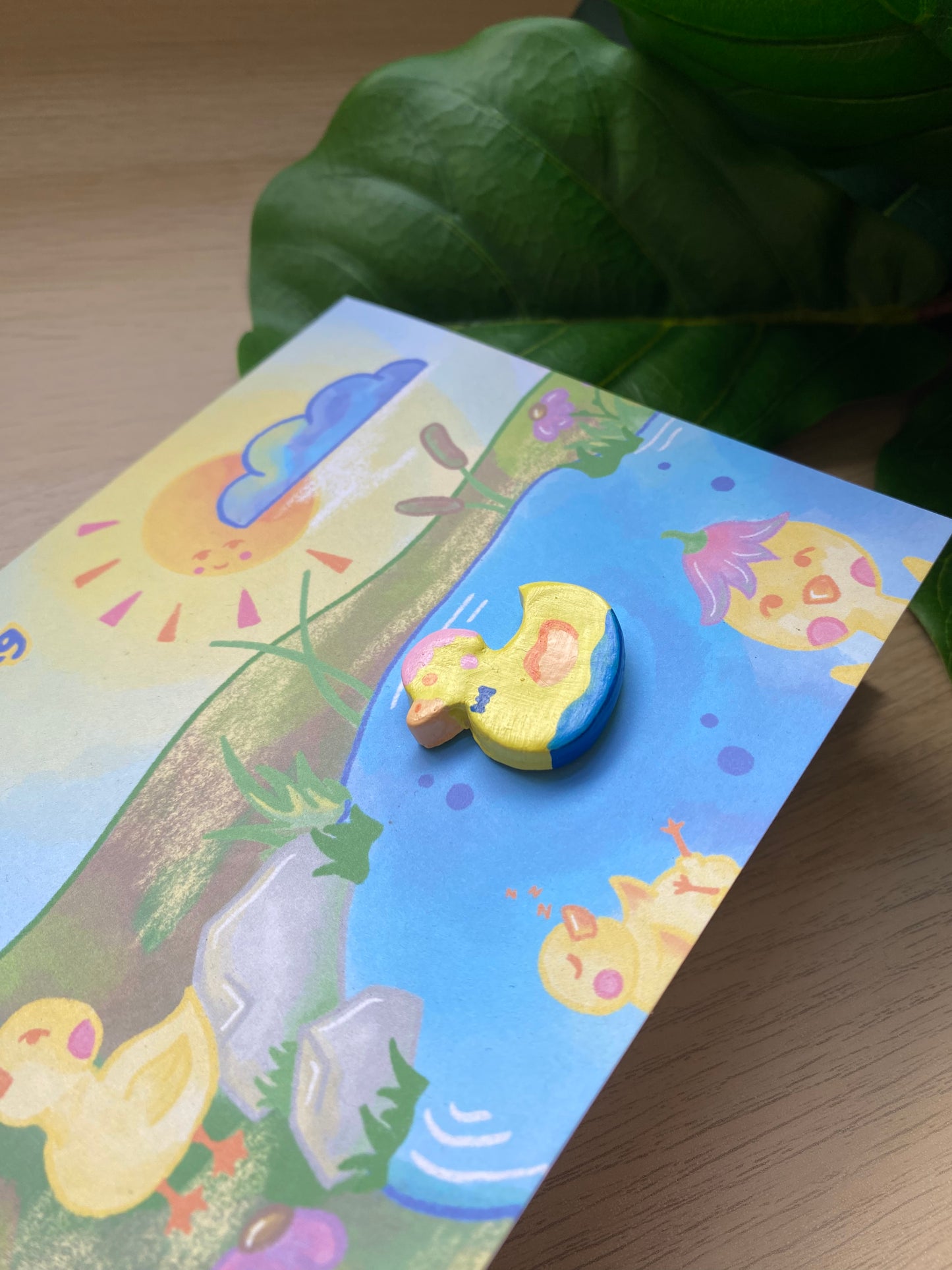 ‘Quacking Birthday’ Duck Clay Pin Greeting Card